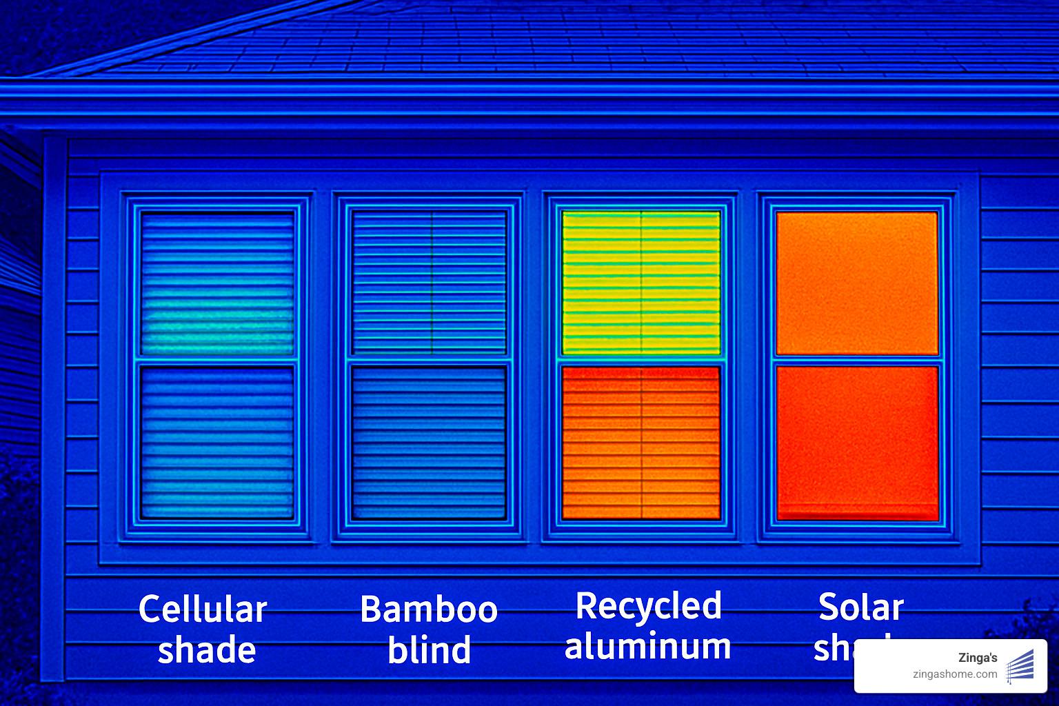 thermal imaging of windows with different window treatments - eco friendly window blinds