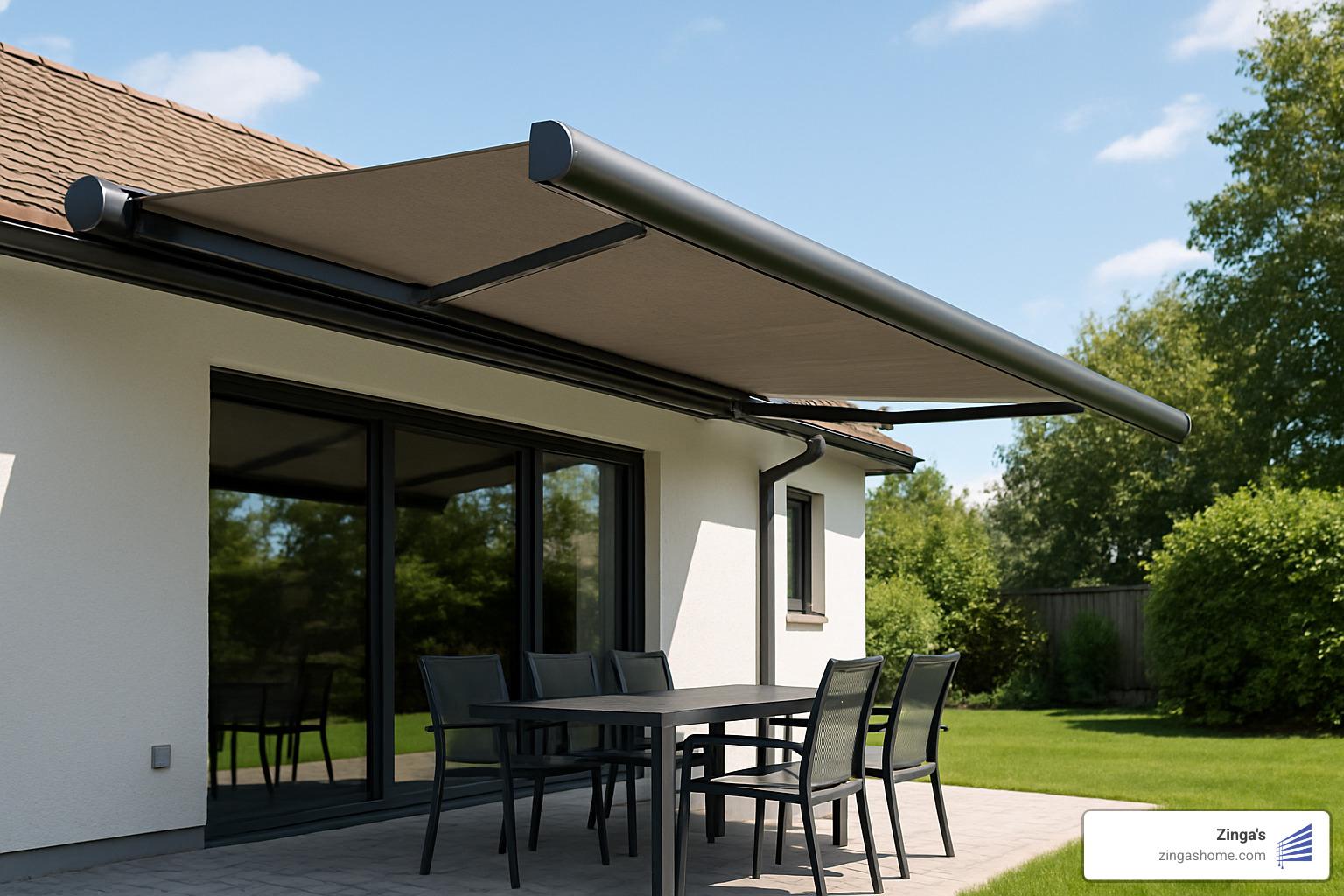 smartphone controlling motorised awning - motorised shade awnings