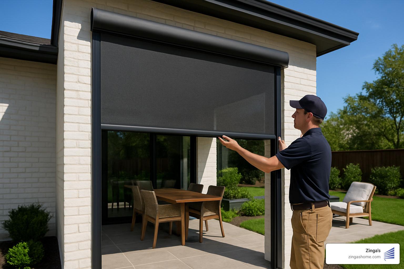 MagnaTrack system deployment demonstration - motorized patio shades dallas