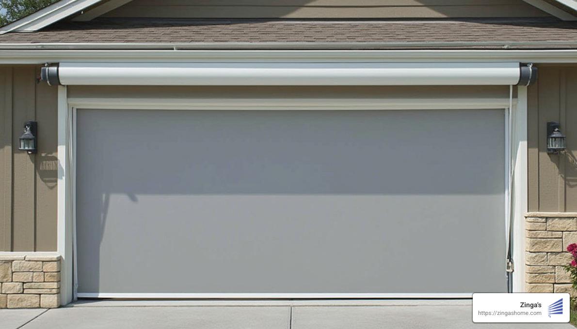 Progressive MagnaTrack screen system with magnetic retention - motorized garage screens