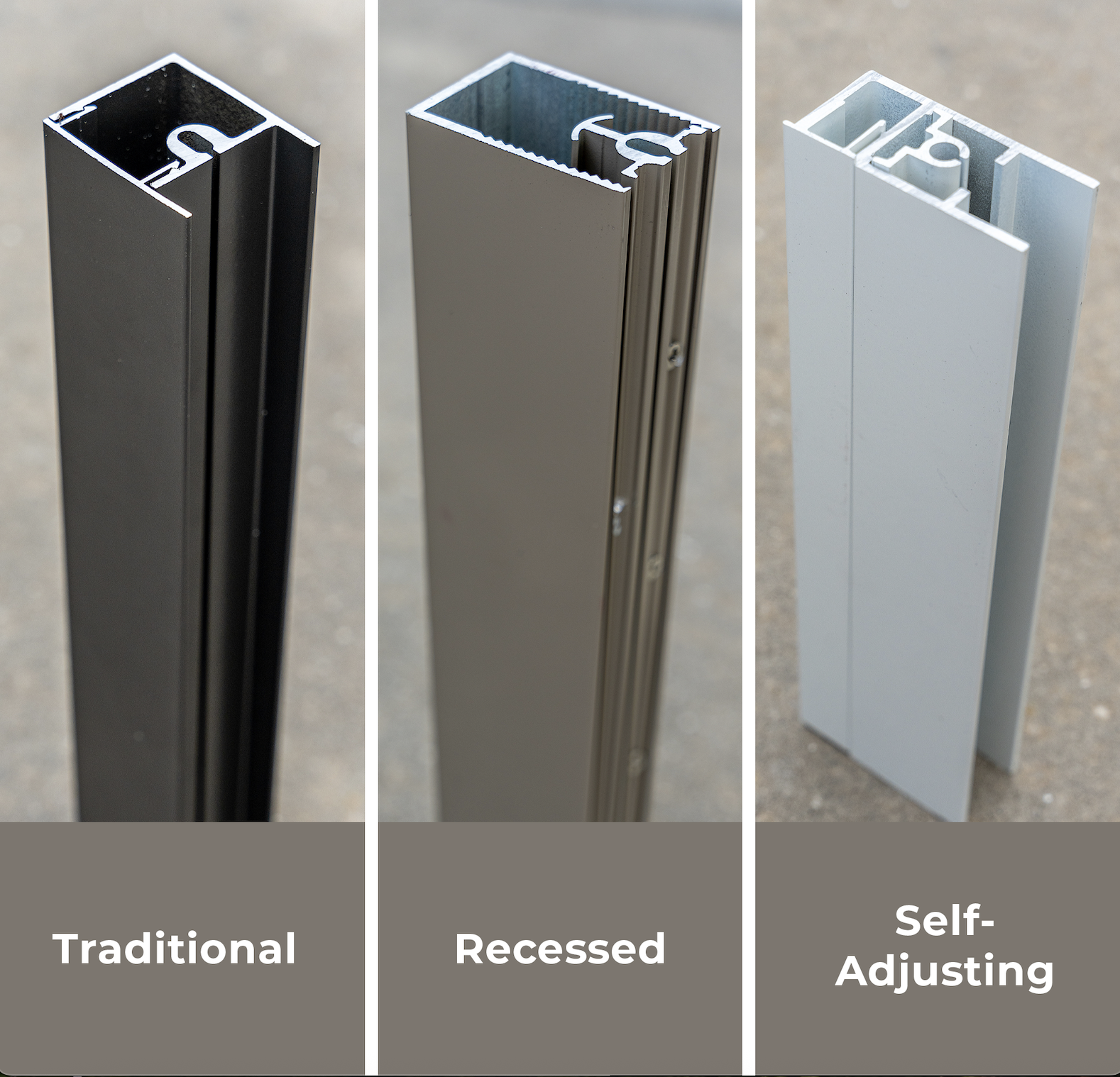 Three Types of track installations